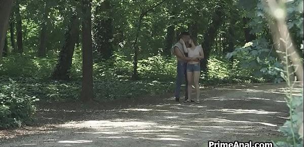  Walk in nature ends with perfect ass licking
